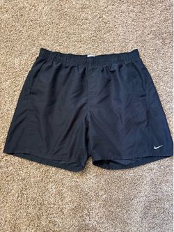 Vintage Nike Made In USA Lightweight Athletic Swim Shorts Mens Size XL Black