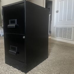 Black Two-Drawer Filing Cabinet