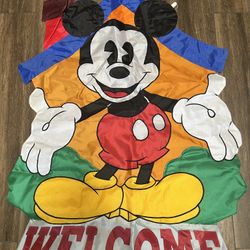 Large Mickey Mouse Welcome Flag  40 X 29