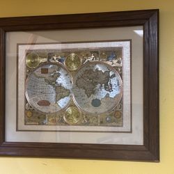 Stunning Map of the World on Foil