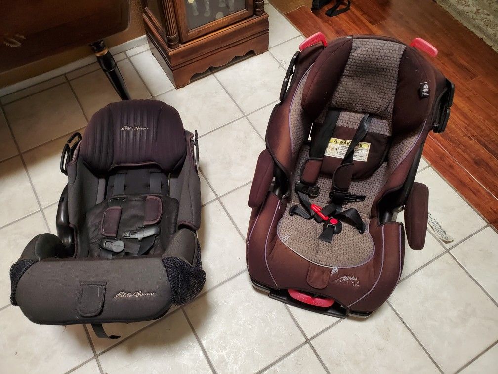2 free car seats Eddie Bauer and Costco brand lightly sun bleached