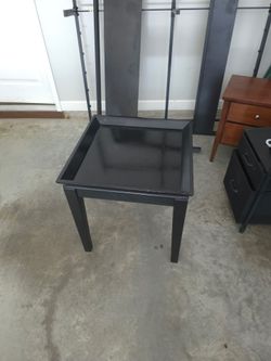 Black Wood Coffee and End Table with Tray Top