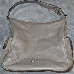 Coach gray pebble Leather And Suede shoulder bag
