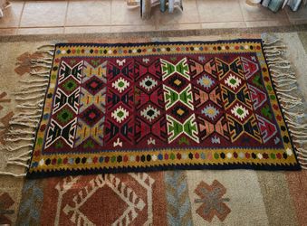 Handwoven Kilim Rug 100% Wool