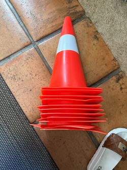 Orange Traffic Cones Set of 10 with Reflective Band