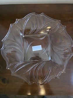 Mikasa Glass Platter Titled "Wind Song" 