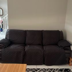 Couch with leg rest and cover