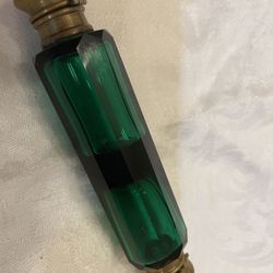 Antique Victorian Emerald Green Double Ended Scent Bottle| perfume