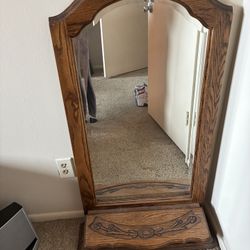 Oak Mirror, Heavy duty Made In USA 