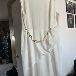 Off White Plus Size Cocktail Dress
