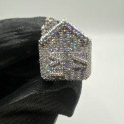Silver Diamond Ring Trap House Size 9-10 