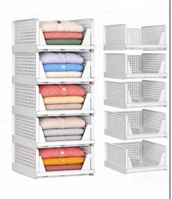 NIB: 5 Pack Closet Organizers and Storage, Reinforced Stackable Closet Storage
