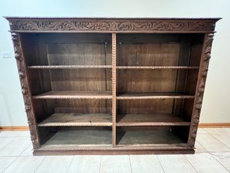 Gorgeous, Beautifully Carved Solid Wood Bookcase / Shelving Unit