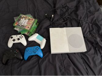 Xbox set with controllers and Games
