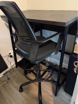 Tall desk with chair