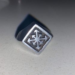 Wheel Of Chaos Solid Sterling Silver Ring 