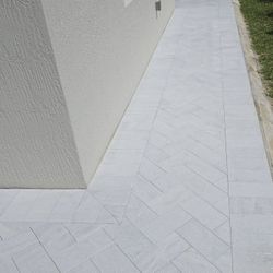 6x12x1.25 Ice Blue Sandblasted 