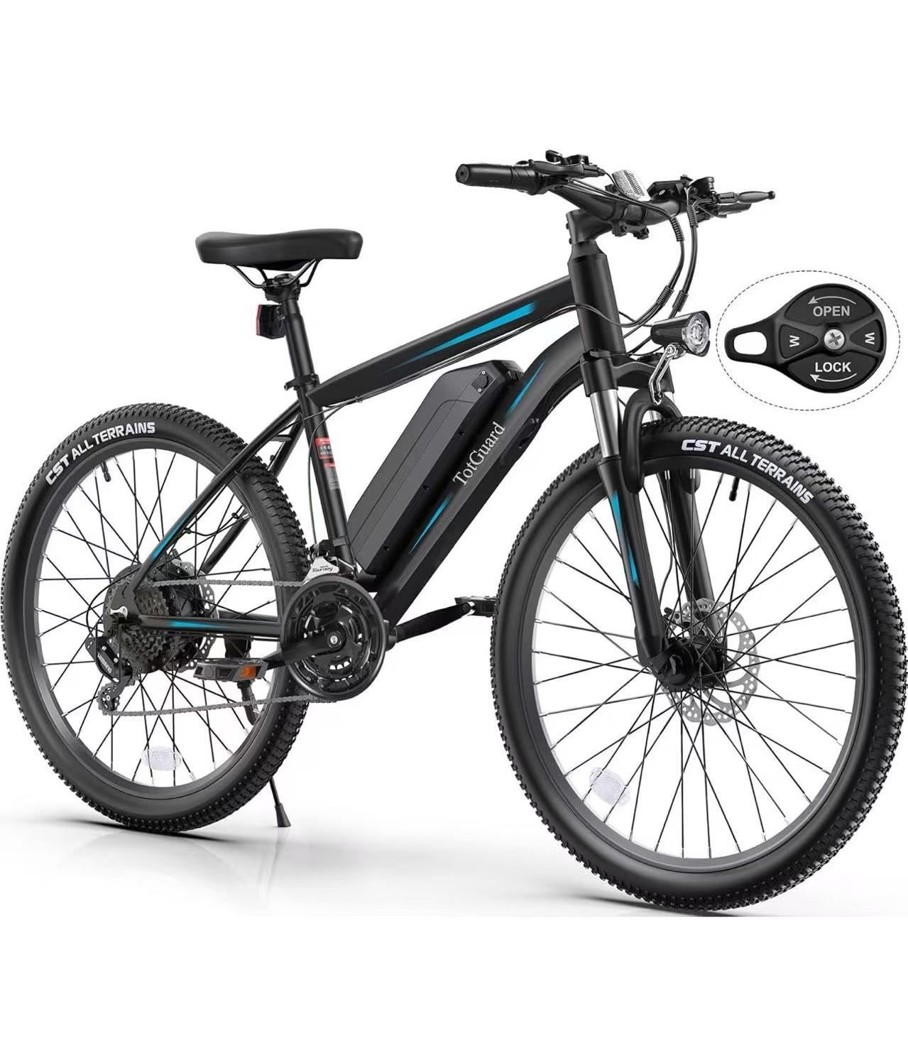 TotGuard Electric Bike, 27.5" Electric Bike for Adults 500W Ebike 21.6MPH Adult Electric Bicycles Electric Mountain Bike,48V 499WH Removable Lithium B