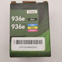 Pkg 4 HP 936E OFFICE JET PRINTER COLOR INK CARTRIDGES OPEN BOX 