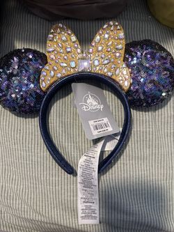 Walt Disney World 50th Anniversary Jewels Sequins (New) Minnie Mouse Ears Headband