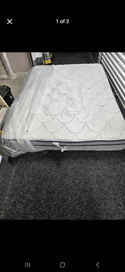 Queen bed frame and mattress + full size mattress