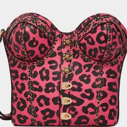 Betsey Johnson Corsets Love Bag - Pink And Black