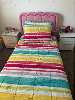 Girls Twin LED bed