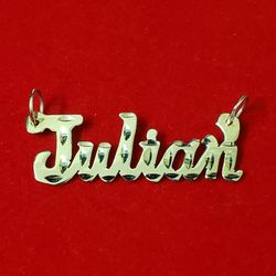 10kt Gold Julian Nameplate Pendant 