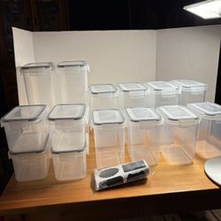 New 14 Piece Chefs Path Food Storage Container Set w/spoons Pen and labels New