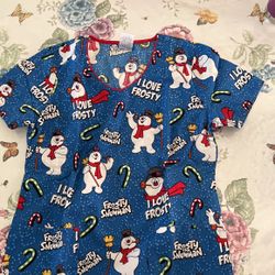 Christmas Scrub Top