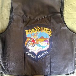 🏍️ Vintage Leather Motorcycle Vest – I.R.D. Genuine Leather, American Made – XXL