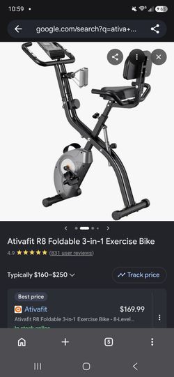 Ativa Fit exercise resistance bike all black foldable and goes on two AAA batteries brand new never used