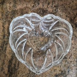 Gorham Full Lead Crystal Heart Candy Dish