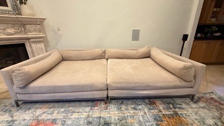 Cream fabric XL sofa, a daybed