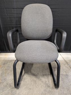 Sitonit Grey Fabric Sled Base Office Guest Chair
