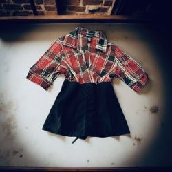 Black & Plaid Corset Top