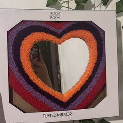 Small Tufted Mirror Heart 