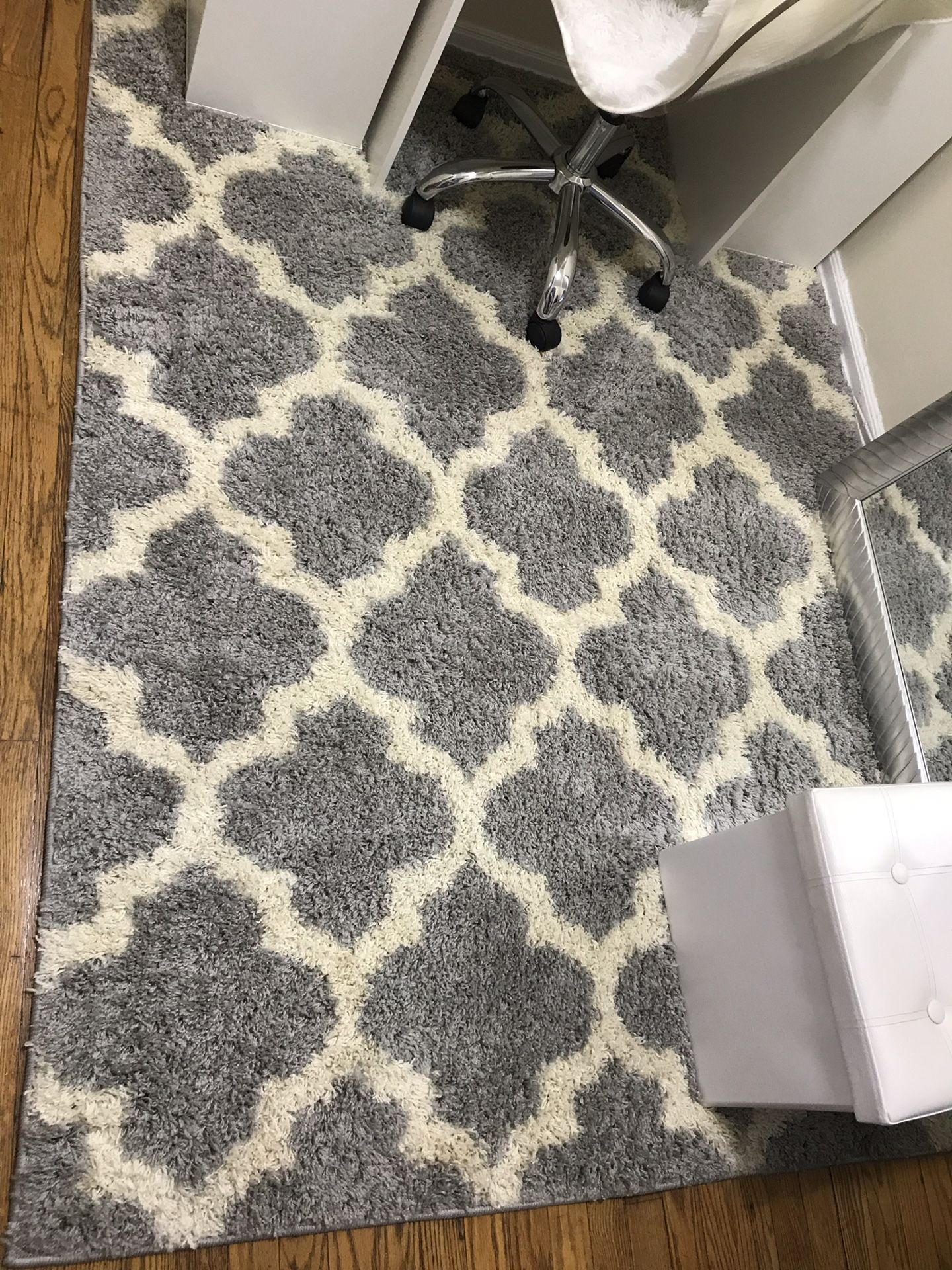 Grey and White Area Rug