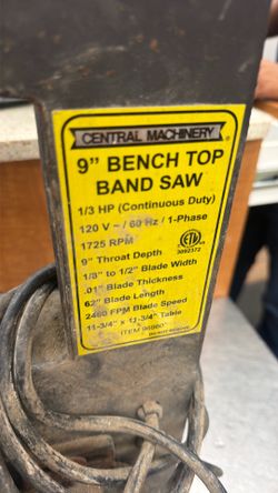 9” bench top band saw