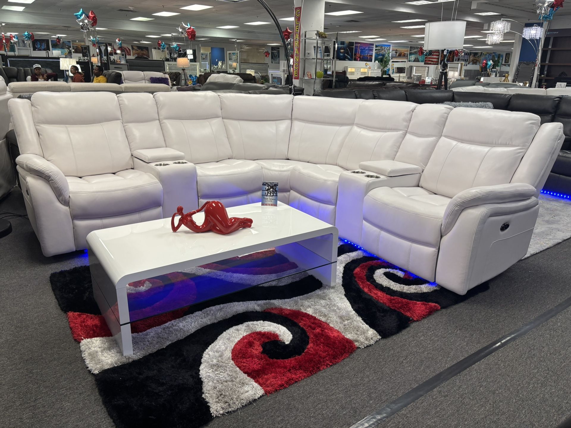 White Power Recliner L-shaped Sectional Couch For Sale (furniture Blowout) 40% Off
