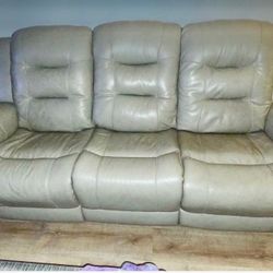 Leather Reclining Couch & Love Seat