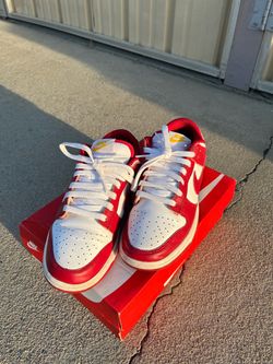 Dark red Nike dunks