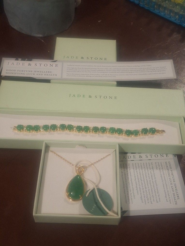 Collar Y Pulcera Jade S Stone Nuevo