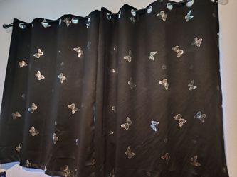 Black butterfly curtains
