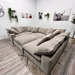 BIG CUSHION BRAND NEW GREY SECTIONAL SAME DAY DELIVERY 