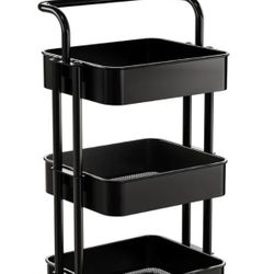 3 Tier Mesh Utility Cart Black