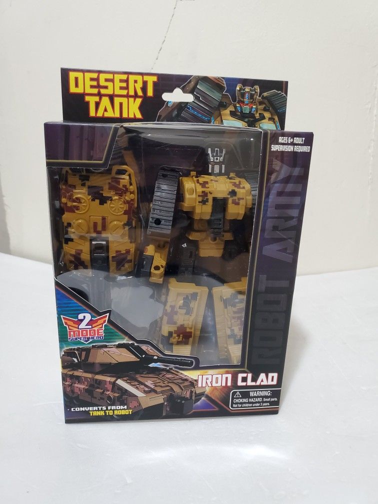 IRON CLAD – 2-in-1 Transforming Desert Tank to Robot Action Figure WATCH Video