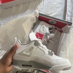 Jordan 4s white Cement 