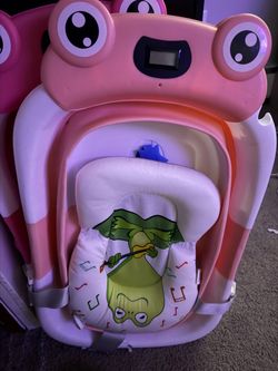 Pink Frog Baby Bouncer Seat with Insert