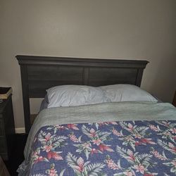 Bed frame with full size bed
